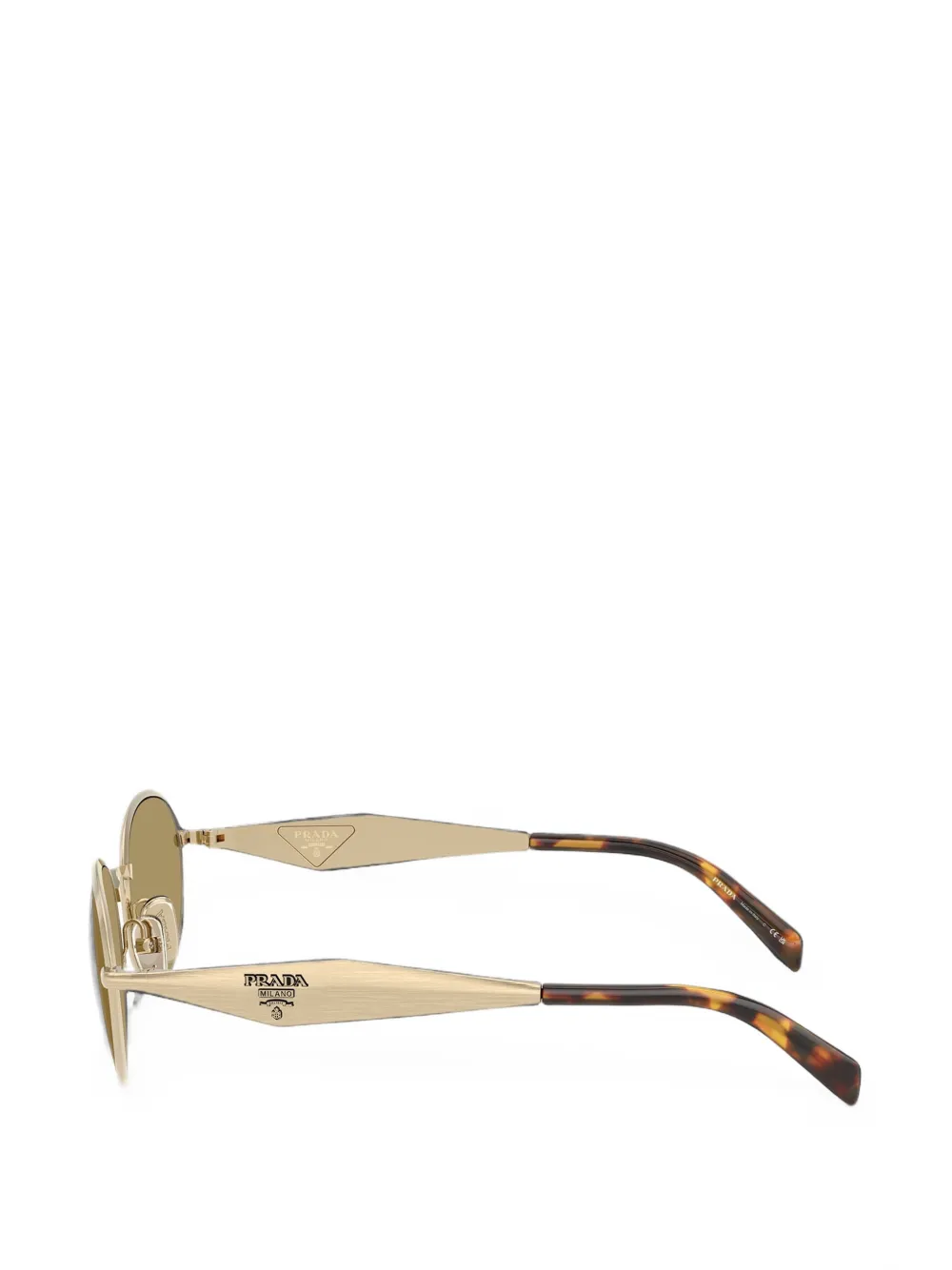 Prada Eyewear Zonnebril met ovalen montuur Goud