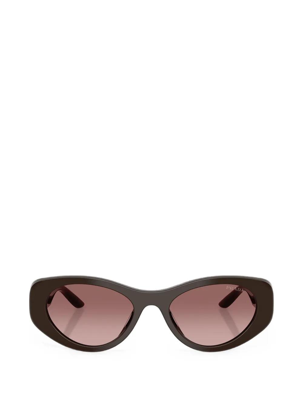 Prada Eyewear Zonnebril met ovalen montuur Bruin