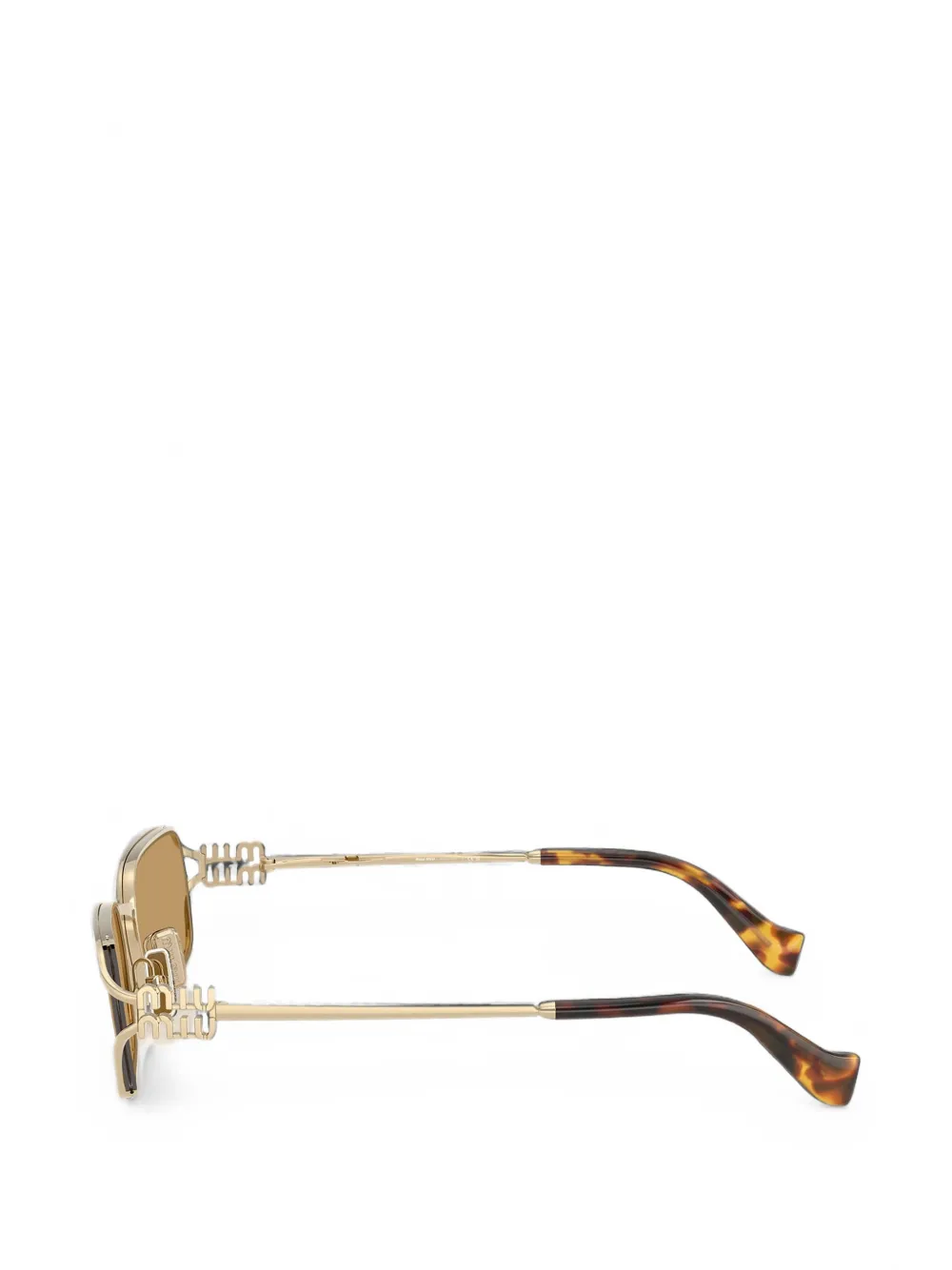 Miu Eyewear logo-plaque rectangle-frame sunglasses Goud