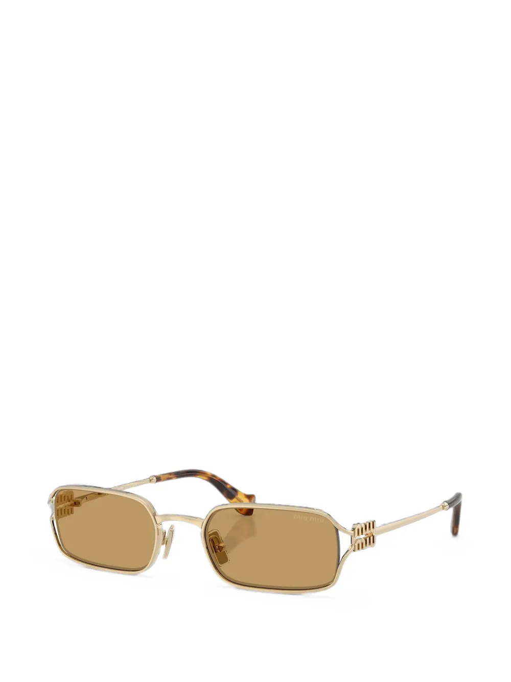 Miu Eyewear logo-plaque rectangle-frame sunglasses Goud
