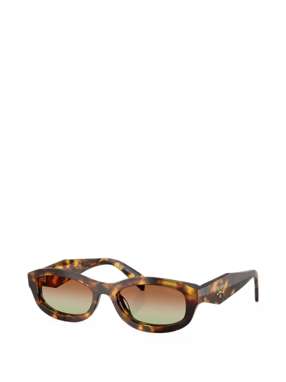Prada Eyewear Zonnebril met ovalen montuur Bruin