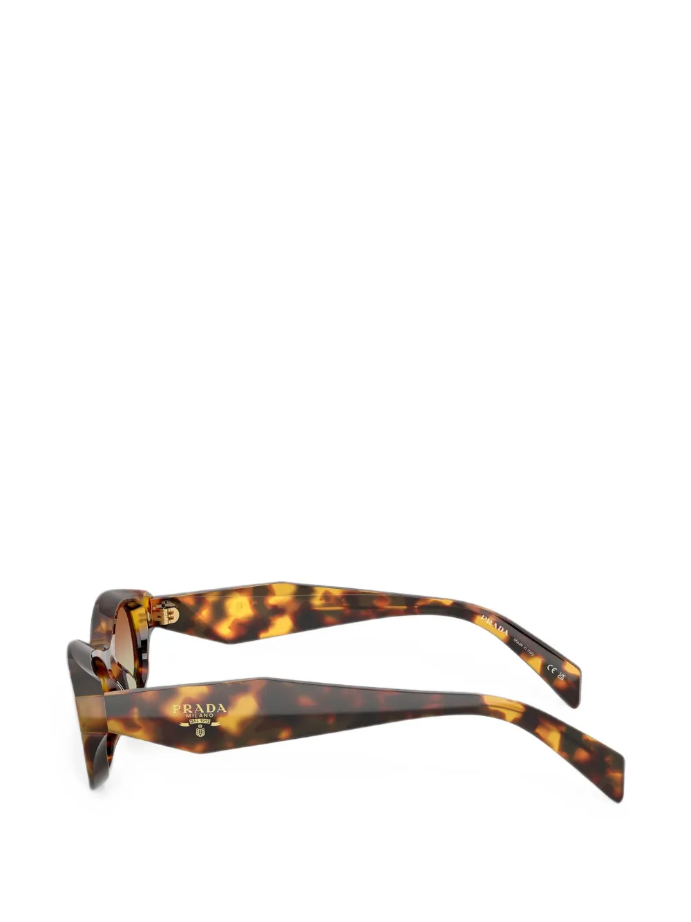 Prada Eyewear Zonnebril met ovalen montuur Bruin