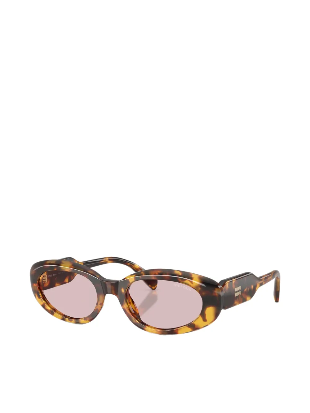 Miu Eyewear Zonnebril met ovalen montuur Bruin