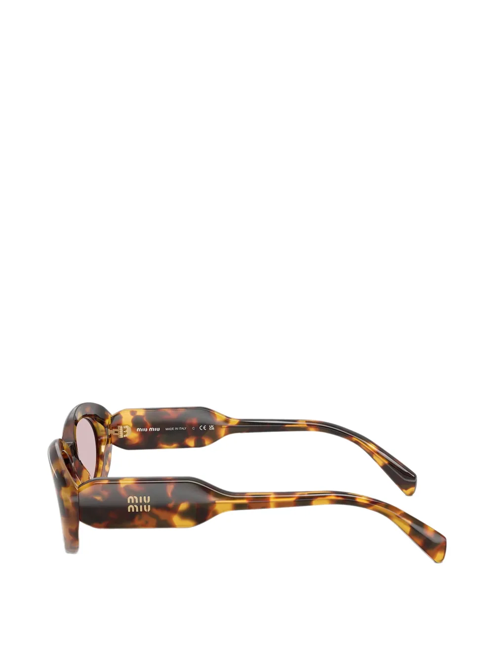 Miu Eyewear Zonnebril met ovalen montuur Bruin