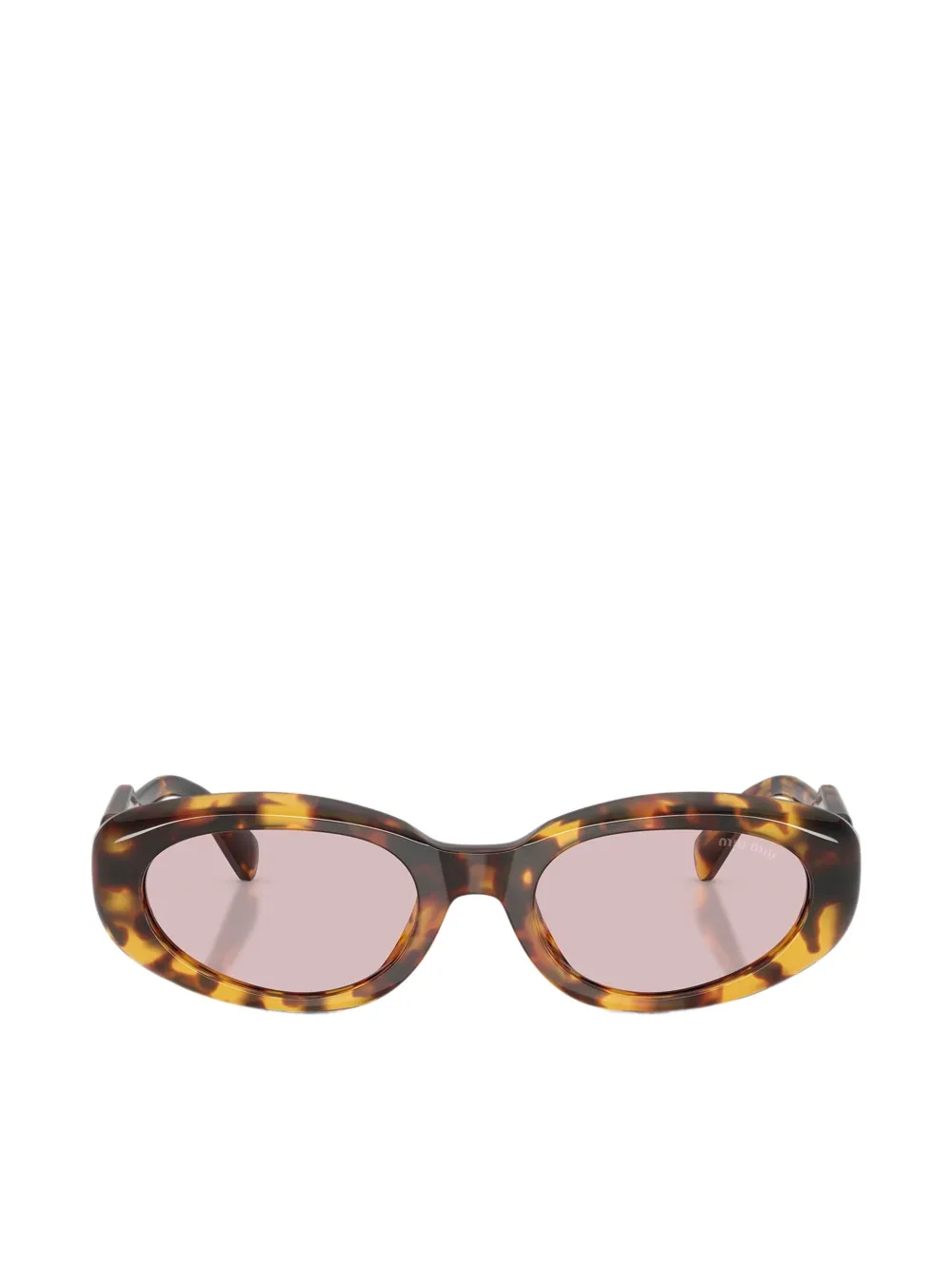 Miu Miu Eyewear Occhiali da sole ovali con effetto tartarugato - Marrone