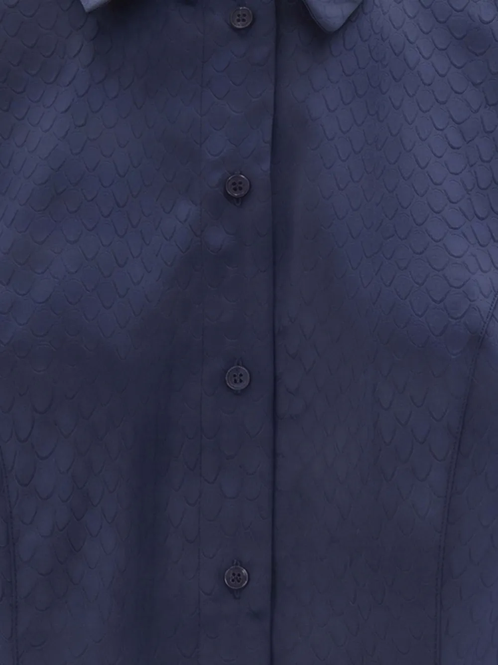 Elisabetta Franchi Blouse met slangen-effect en lange mouwen Blauw