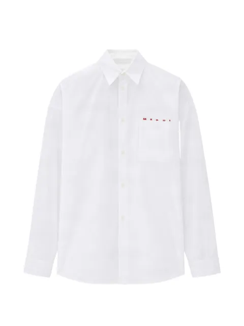 Marni logo-embroidered chest-pocket shirt