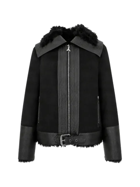 Patrizia Pepe belted faux-shearling jacket