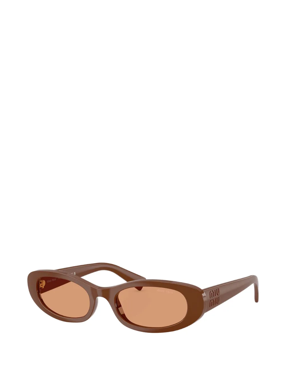Miu Eyewear Zonnebril met ovalen montuur Bruin