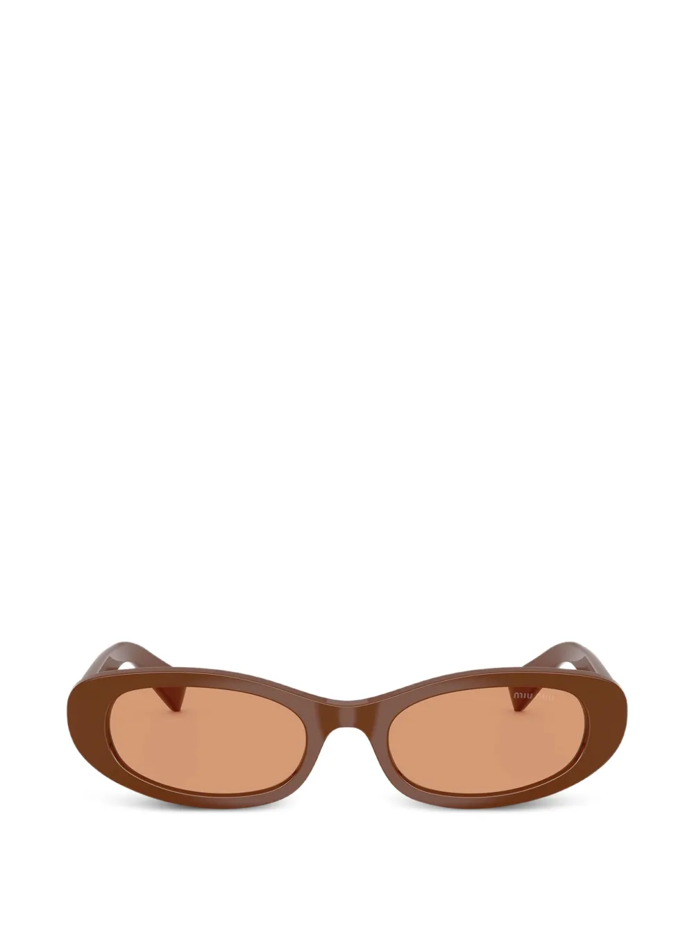 Miu Eyewear Zonnebril met ovalen montuur Bruin