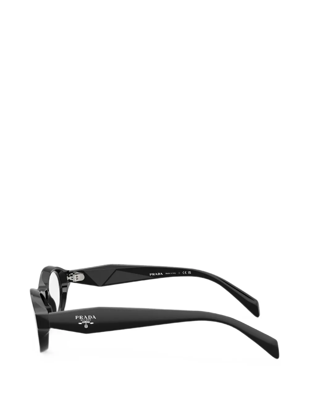 Prada Eyewear Bril met ovaal montuur Zwart