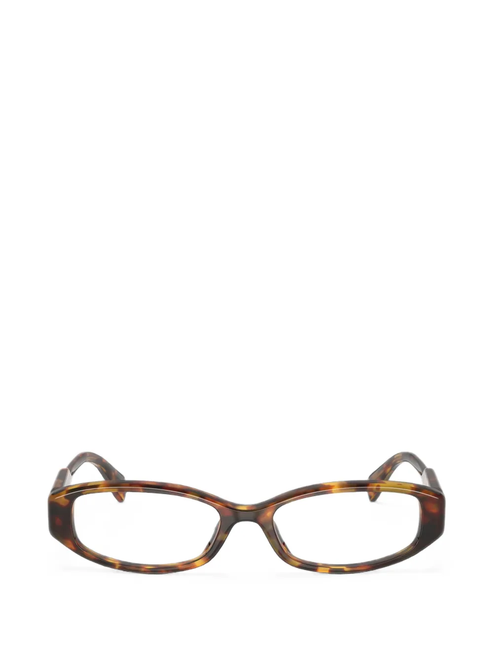 Miu Miu Eyewear Occhiali ovali con effetto tartarugato - Marrone