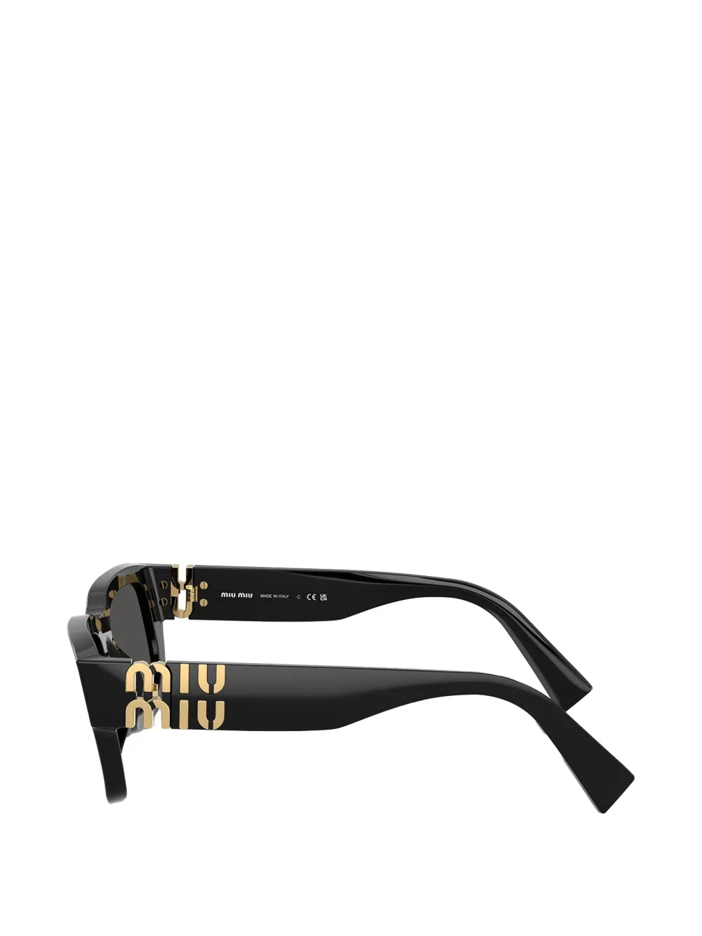 Miu Eyewear Zonnebril met rechthoekig montuur Zwart