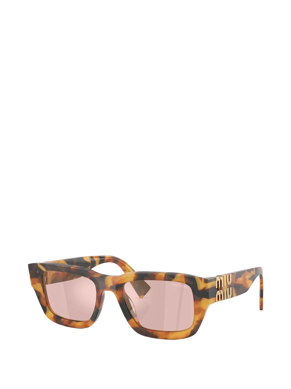 Miu Eyewear Zonnebril met rechthoekig montuur Bruin