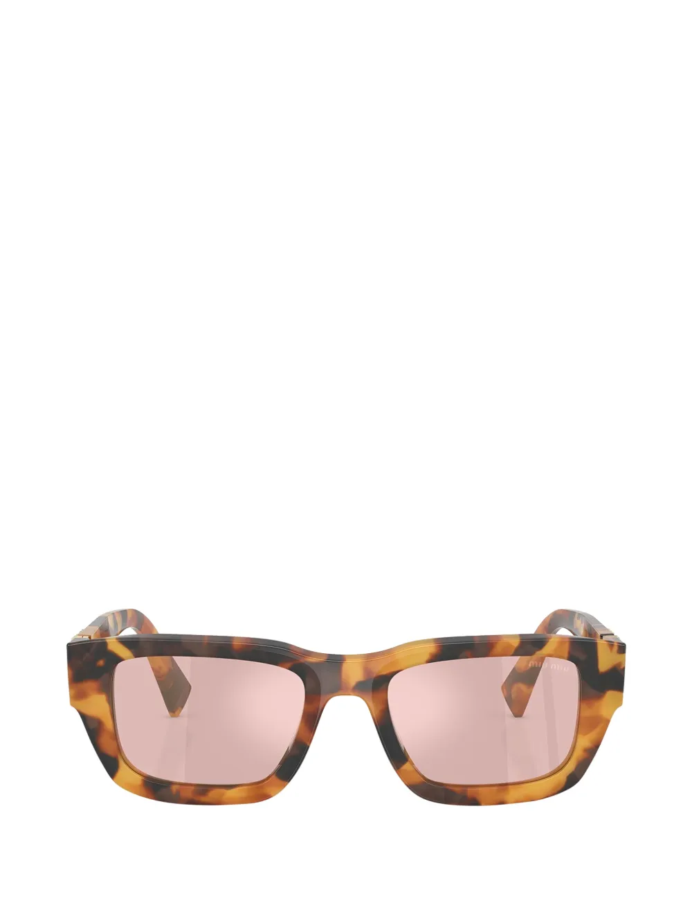 Miu Miu Eyewear Eckige Sonnenbrille in Schildpattoptik - Braun