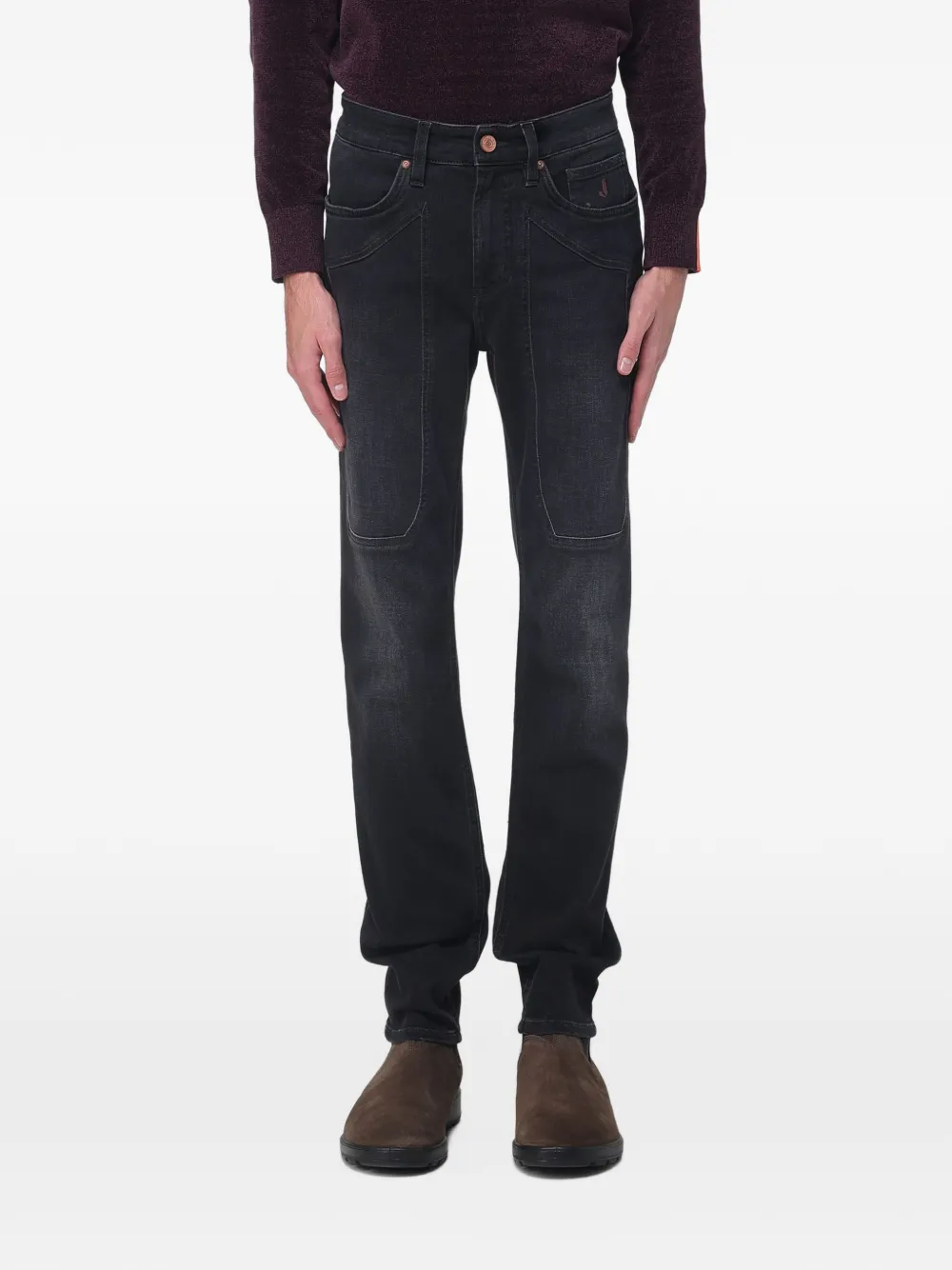 JECKERSON John panelled slim-fit jeans - Nero
