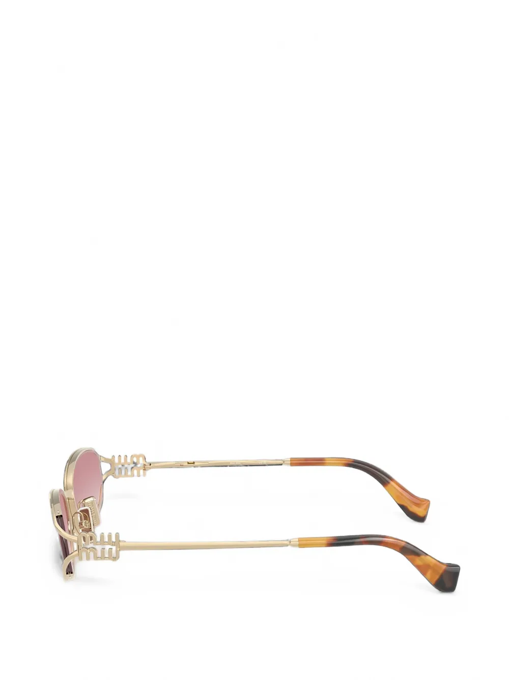 Miu Eyewear Zonnebril met ovalen montuur Goud