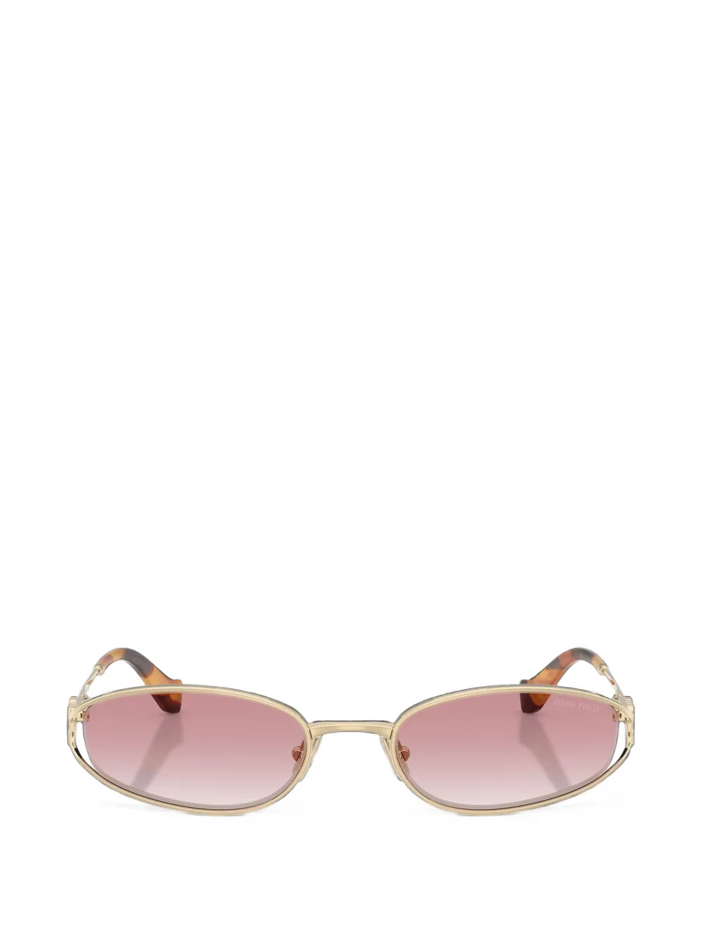 Miu Eyewear Zonnebril met ovalen montuur Goud