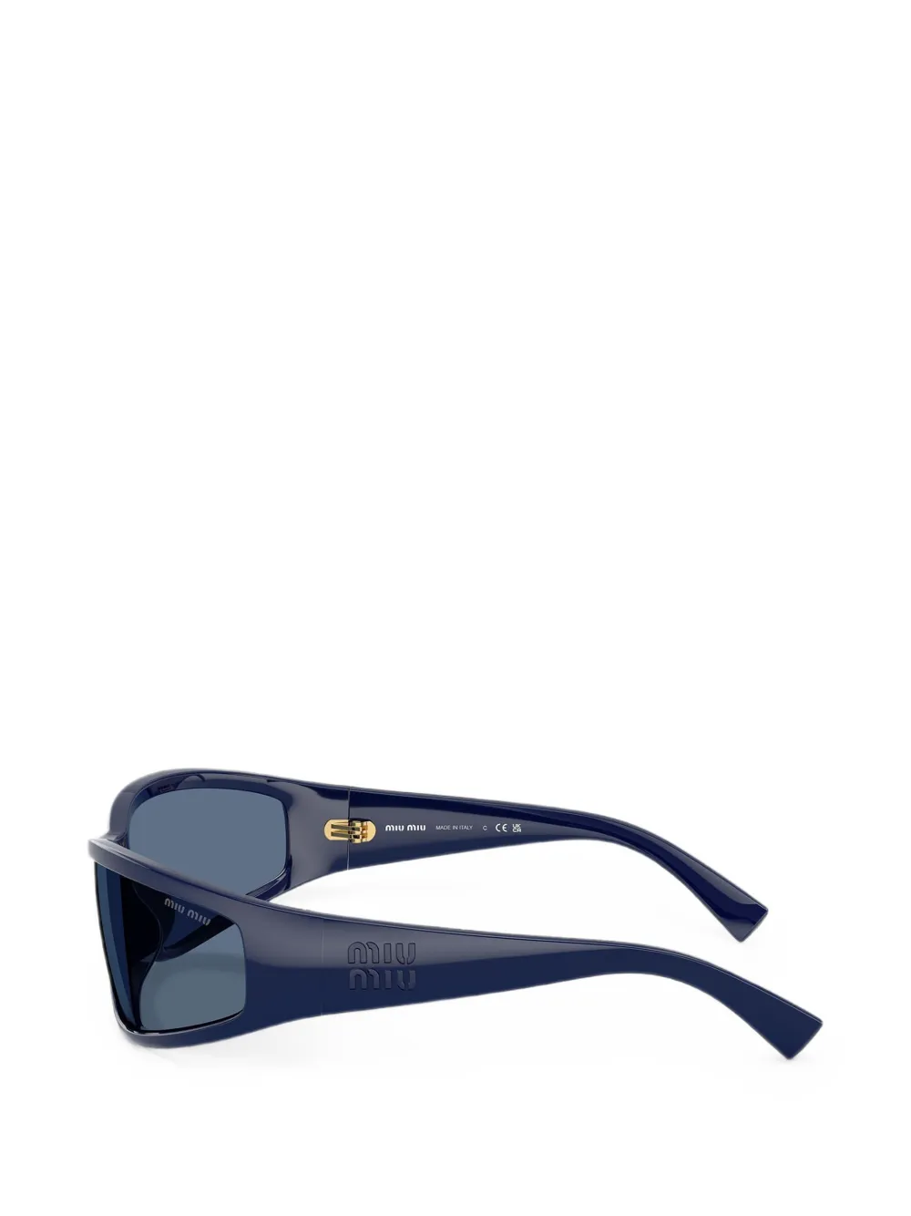 Miu Eyewear Zonnebril met rechthoekig montuur Blauw