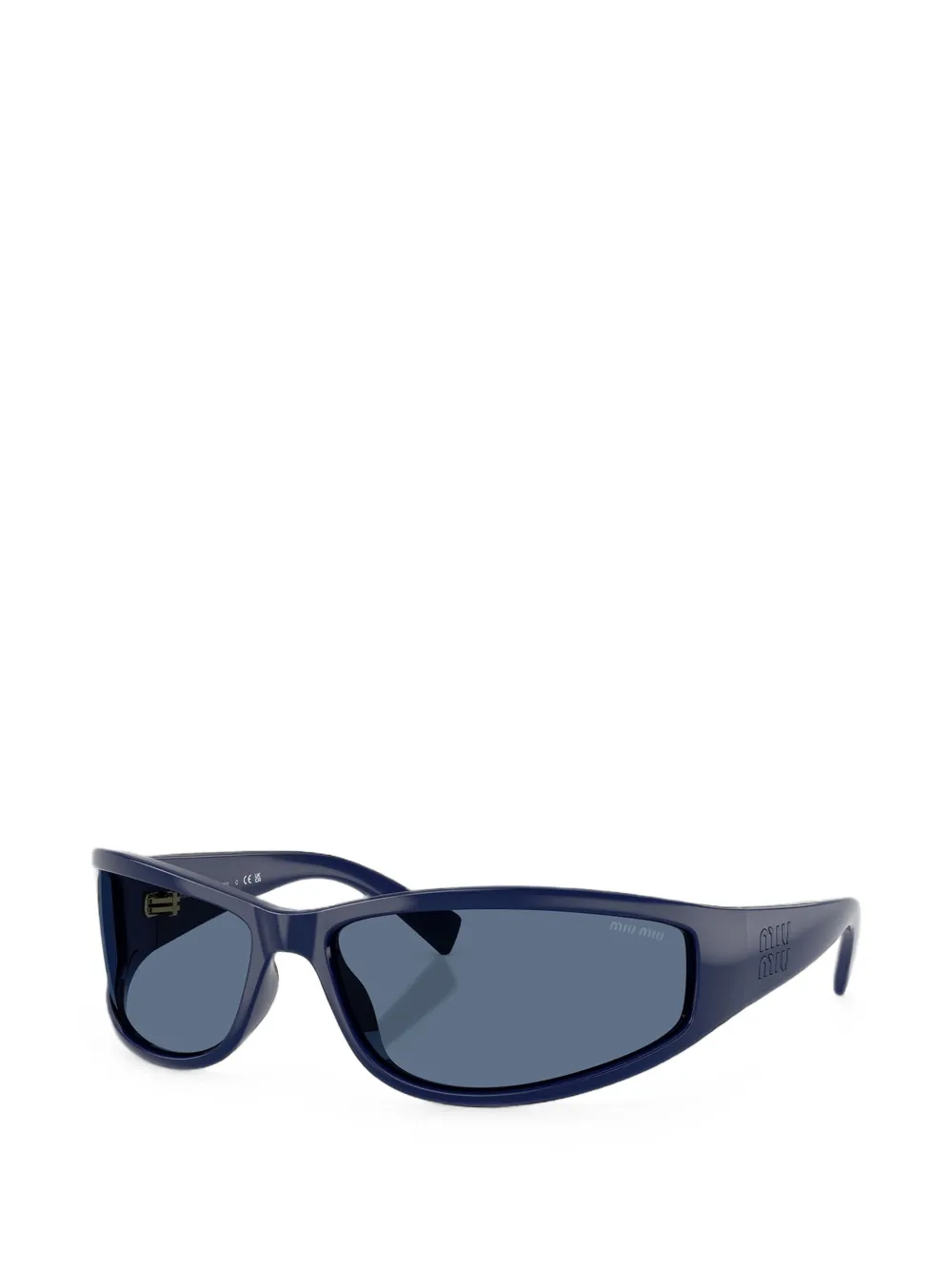 Miu Eyewear Zonnebril met rechthoekig montuur Blauw