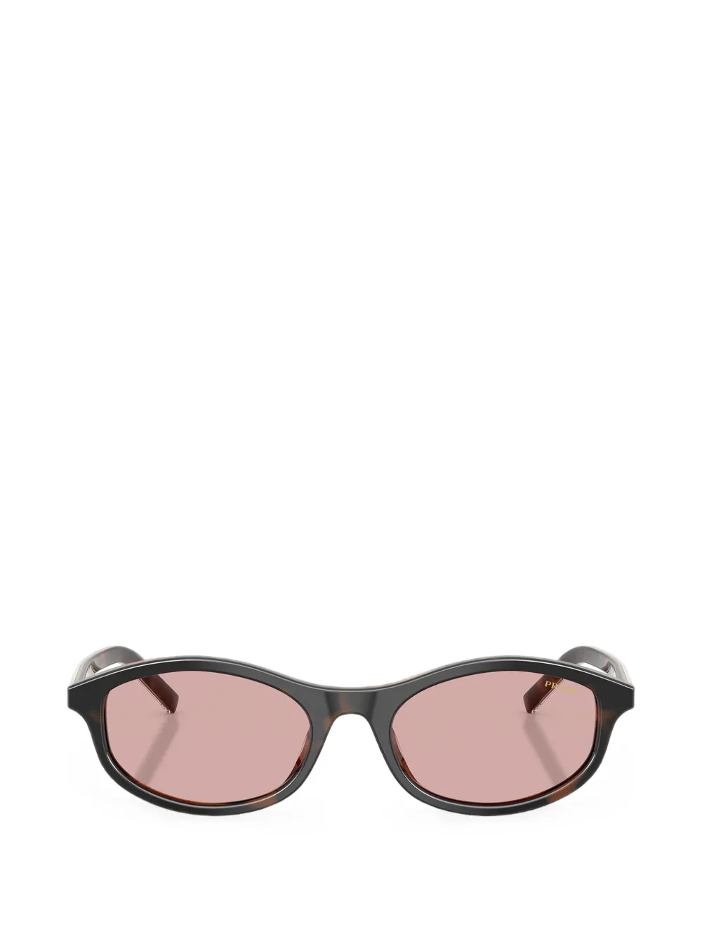 Prada Eyewear Zonnebril met ovalen montuur Bruin