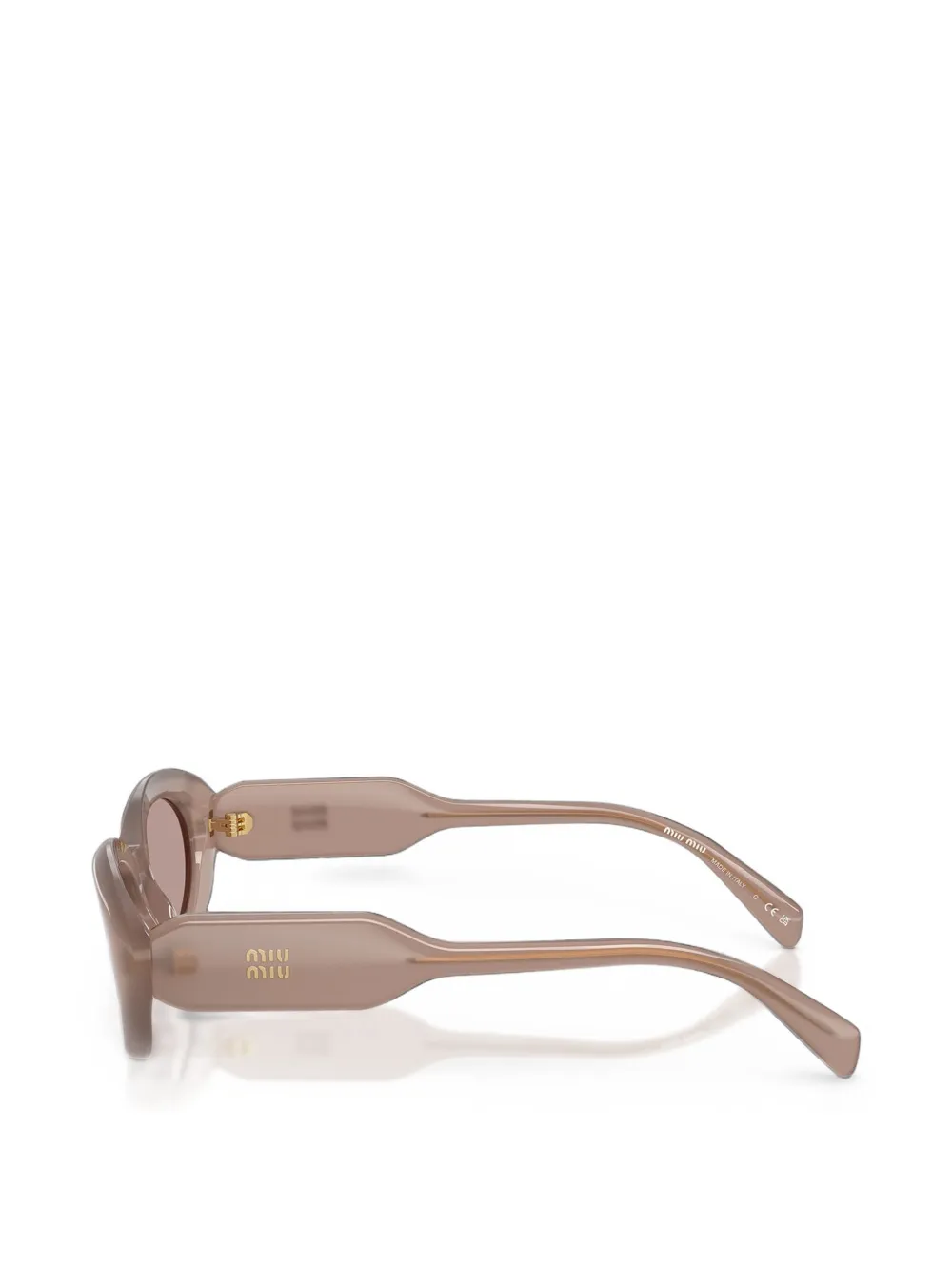 Miu Eyewear Zonnebril met ovalen montuur Beige