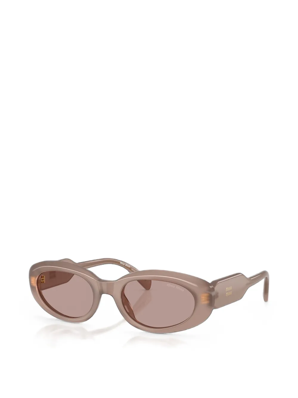 Miu Eyewear Zonnebril met ovalen montuur Beige