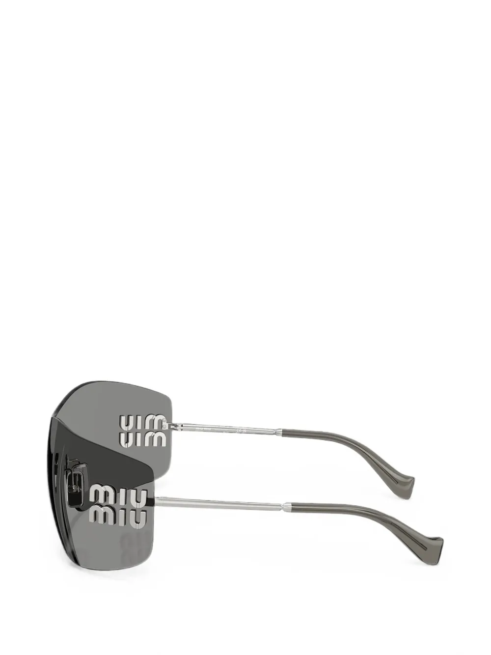 Miu Eyewear Zonnebril met rechthoekig montuur Grijs