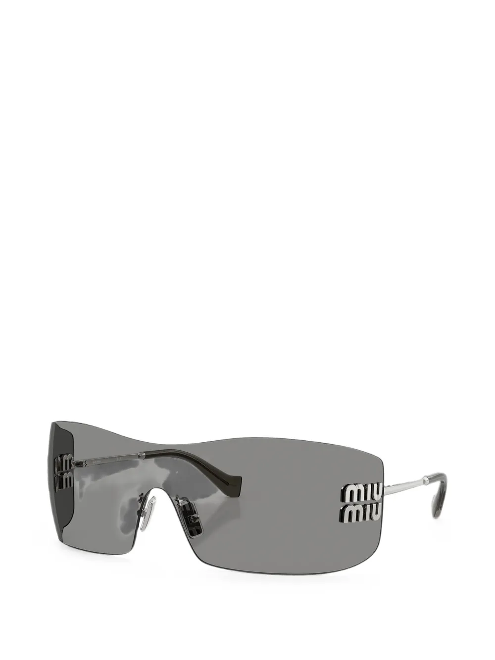 Miu Eyewear Zonnebril met rechthoekig montuur Grijs