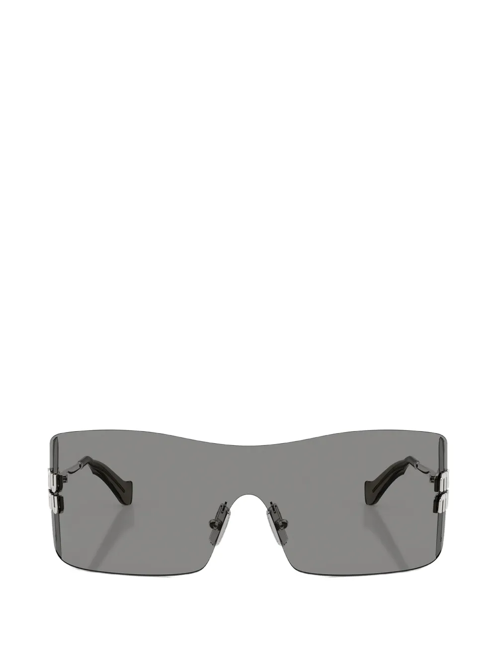 Miu Miu Eyewear logo-plaque rectangle-frame sunglasses - Grigio