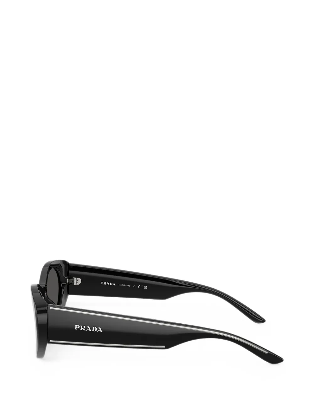 Prada Eyewear Zonnebril met ovalen montuur Zwart