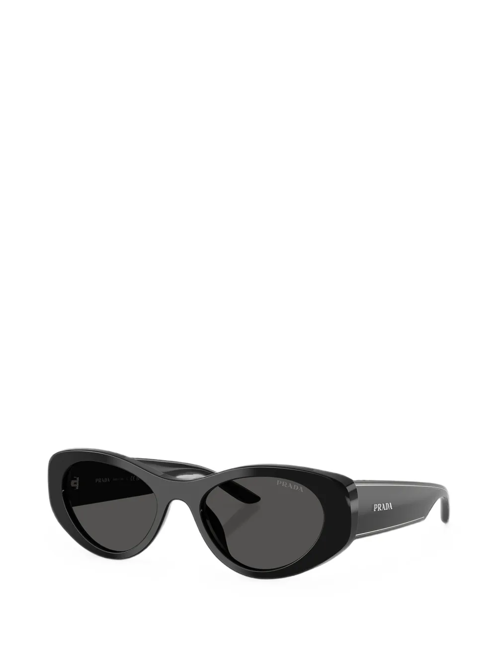 Prada Eyewear Zonnebril met ovalen montuur Zwart