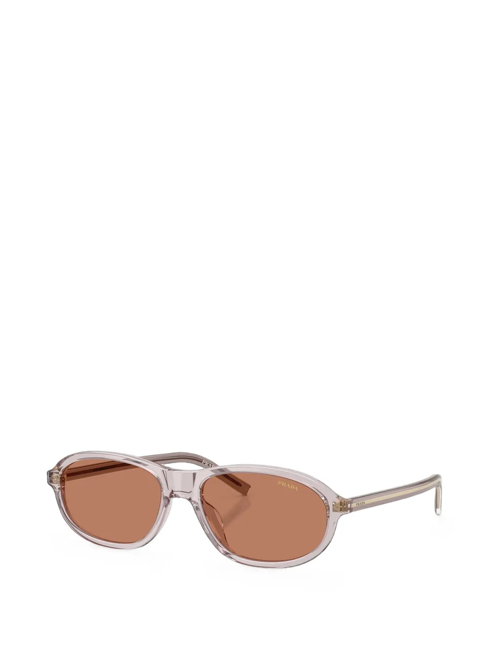 Prada Eyewear Zonnebril met ovalen montuur Beige