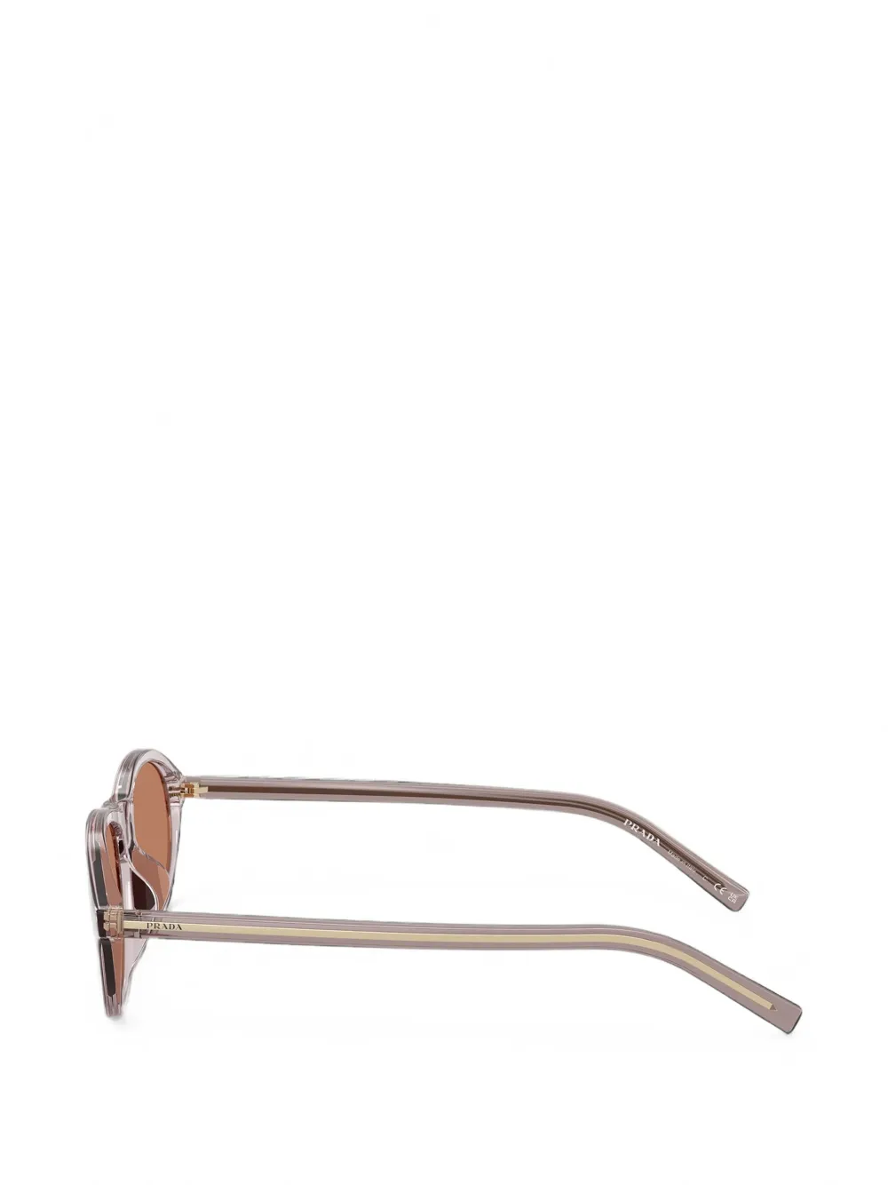 Prada Eyewear Zonnebril met ovalen montuur Beige