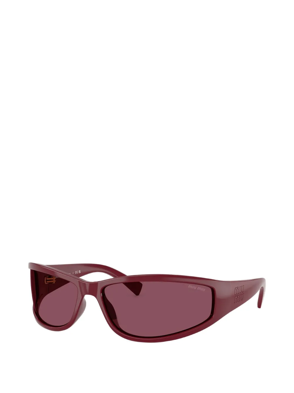 Miu Eyewear Zonnebril met rechthoekig montuur Rood