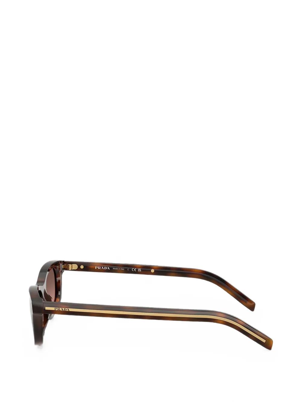 Prada Eyewear Zonnebril met rechthoekig montuur Bruin
