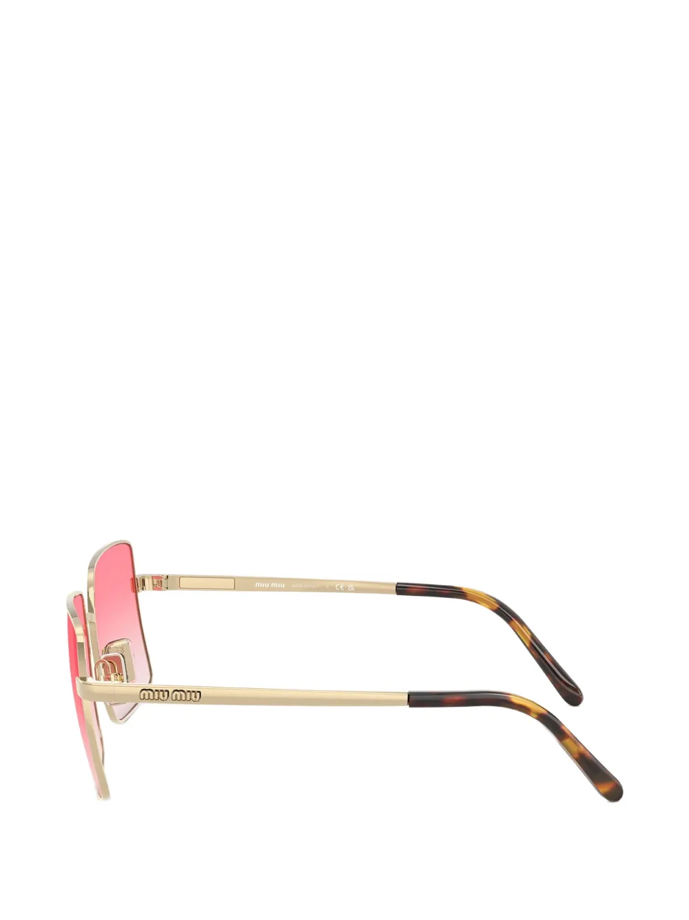 Miu Eyewear Zonnebril met vierkant montuur Goud