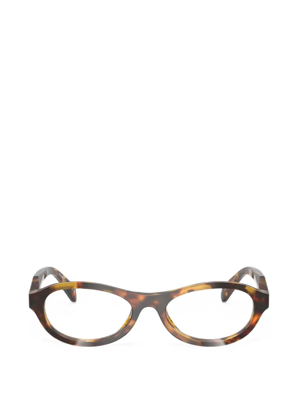 Prada Eyewear tortoiseshell-effect oval-frame glasses - Marrone