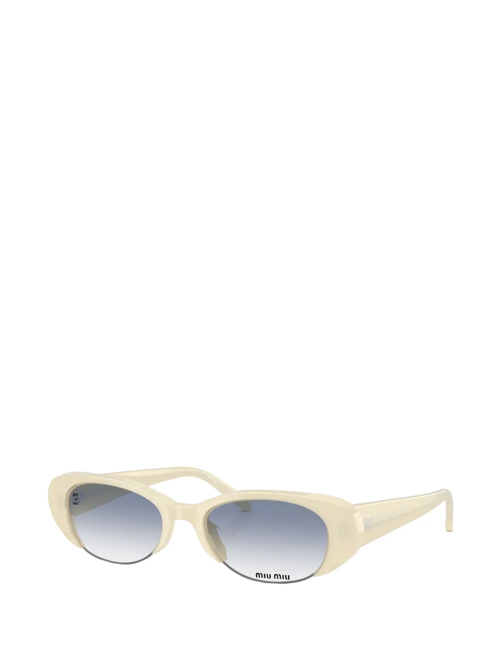 Miu Eyewear Zonnebril met ovaal semi-randloos montuur Beige