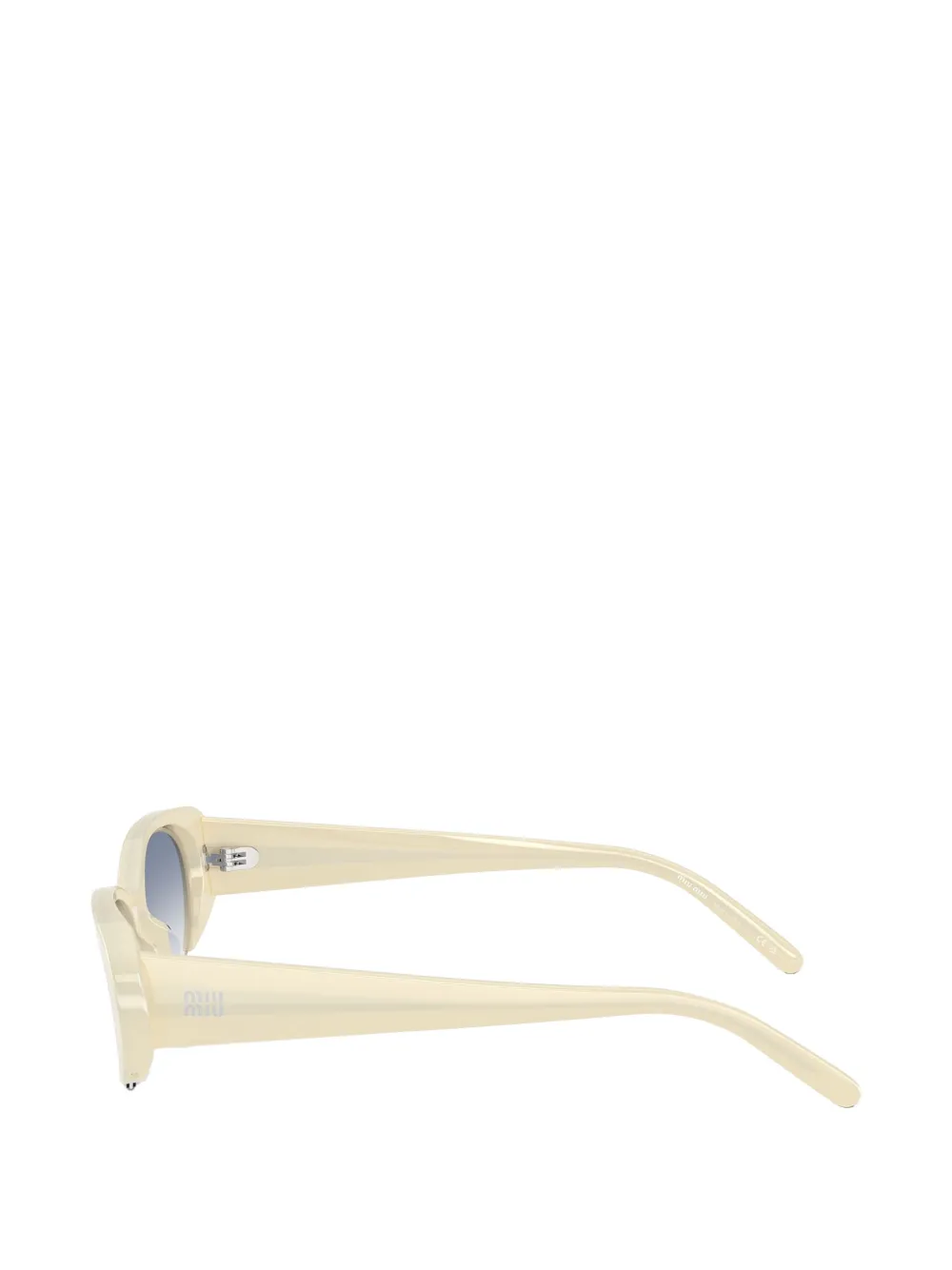 Miu Eyewear Zonnebril met ovaal semi-randloos montuur Beige