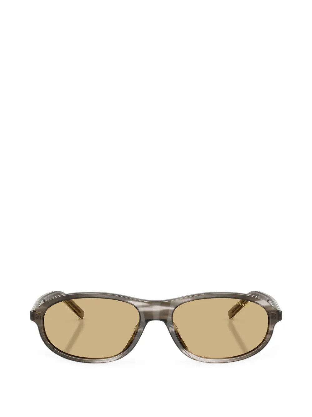 Prada Eyewear Gestreepte zonnebril met ovalen montuur Grijs
