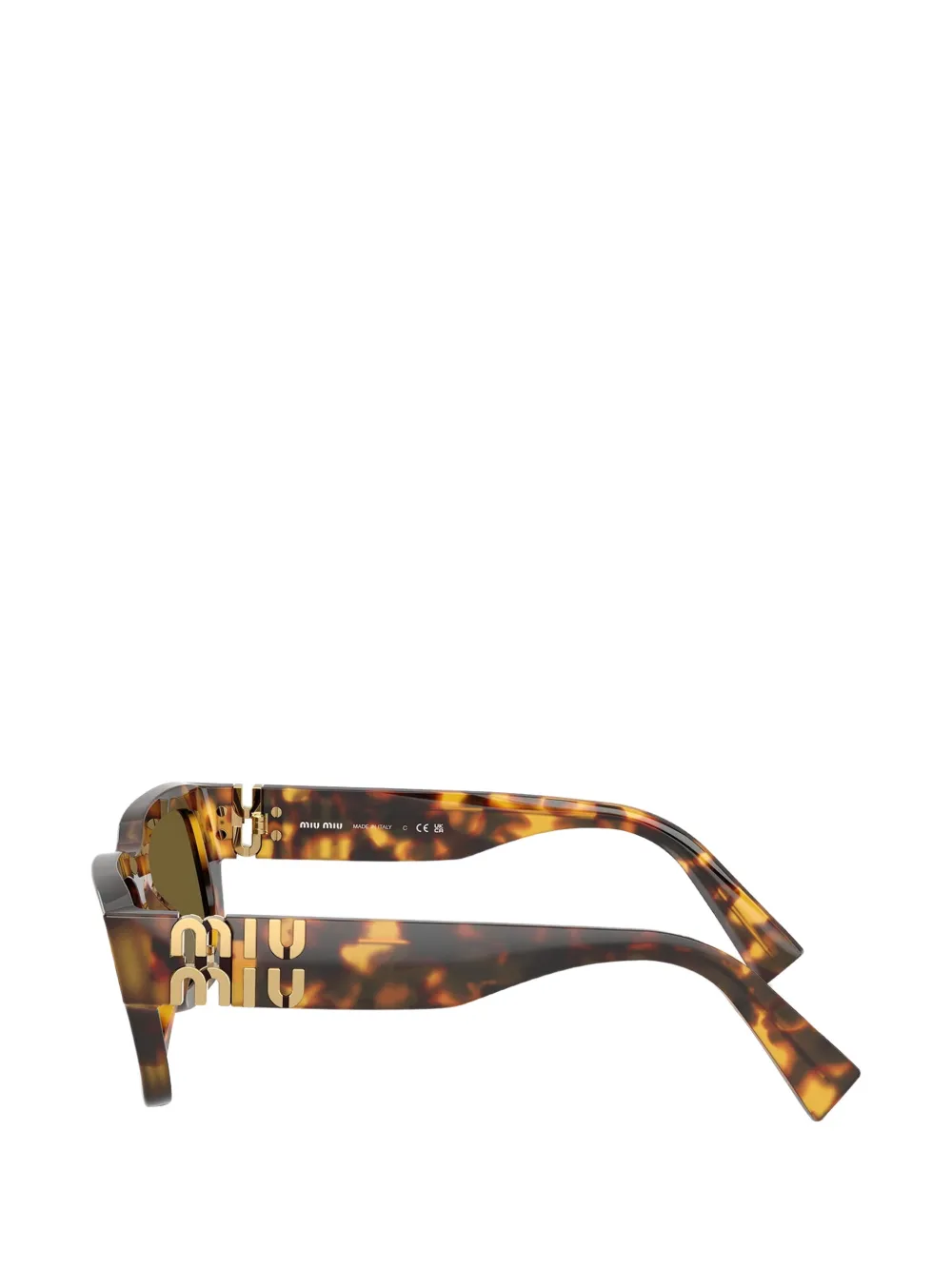 Miu Eyewear Zonnebril met schildpadschild-effect Bruin