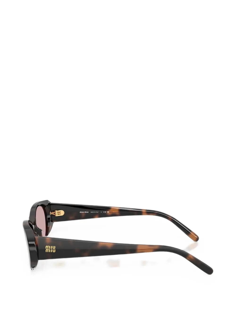 Miu Eyewear Zonnebril met ovalen montuur Bruin