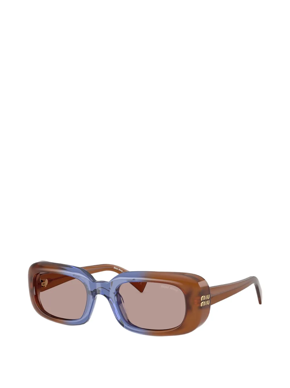 Miu Eyewear Zonnebril met rechthoekig montuur Bruin