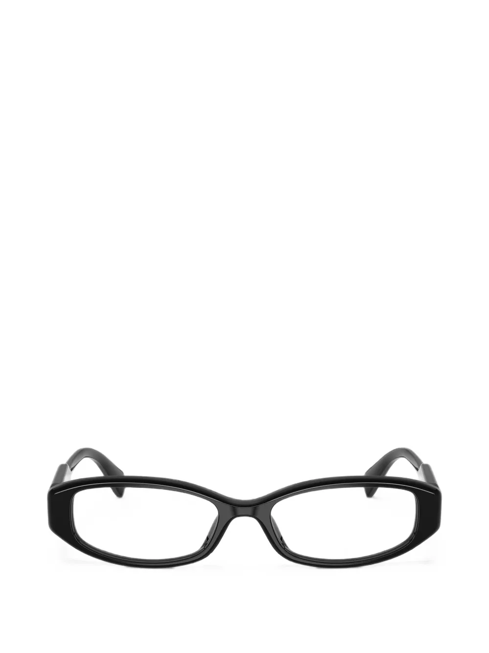 Miu Miu Eyewear logo-plaque oval-frame glasses - Nero