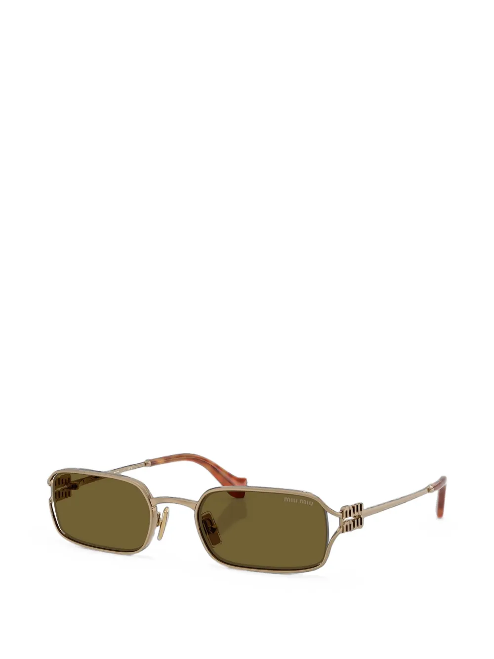 Miu Eyewear Zonnebril met rechthoekig montuur Goud