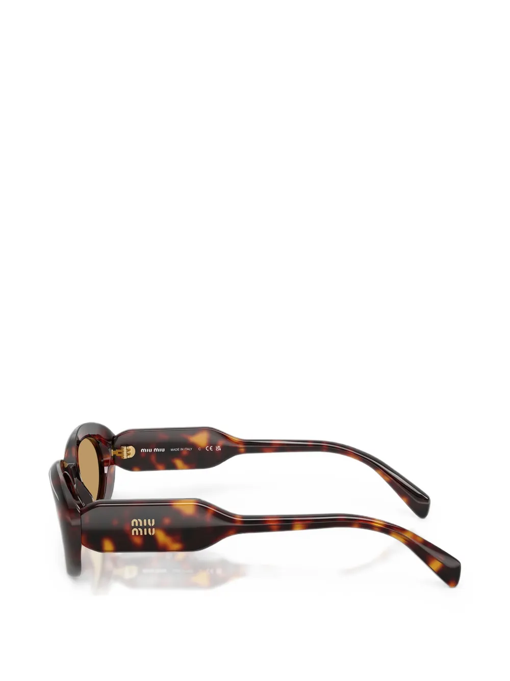 Miu Eyewear Zonnebril met ovalen montuur Bruin