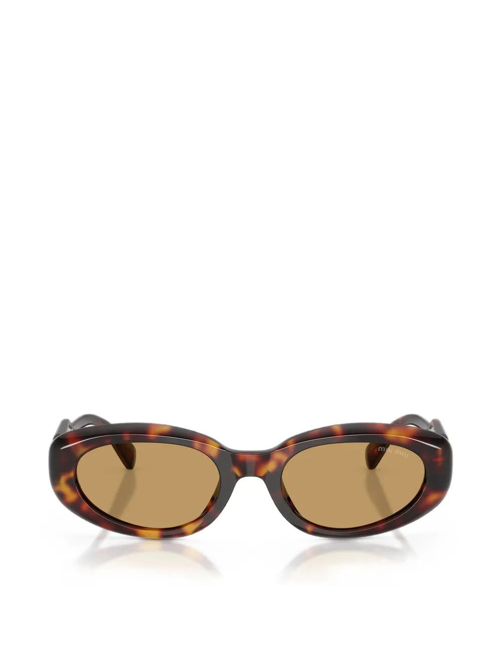 Miu Eyewear Zonnebril met ovalen montuur Bruin