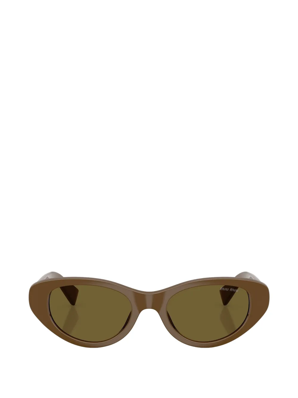 Miu Eyewear Zonnebril met rond montuur Bruin