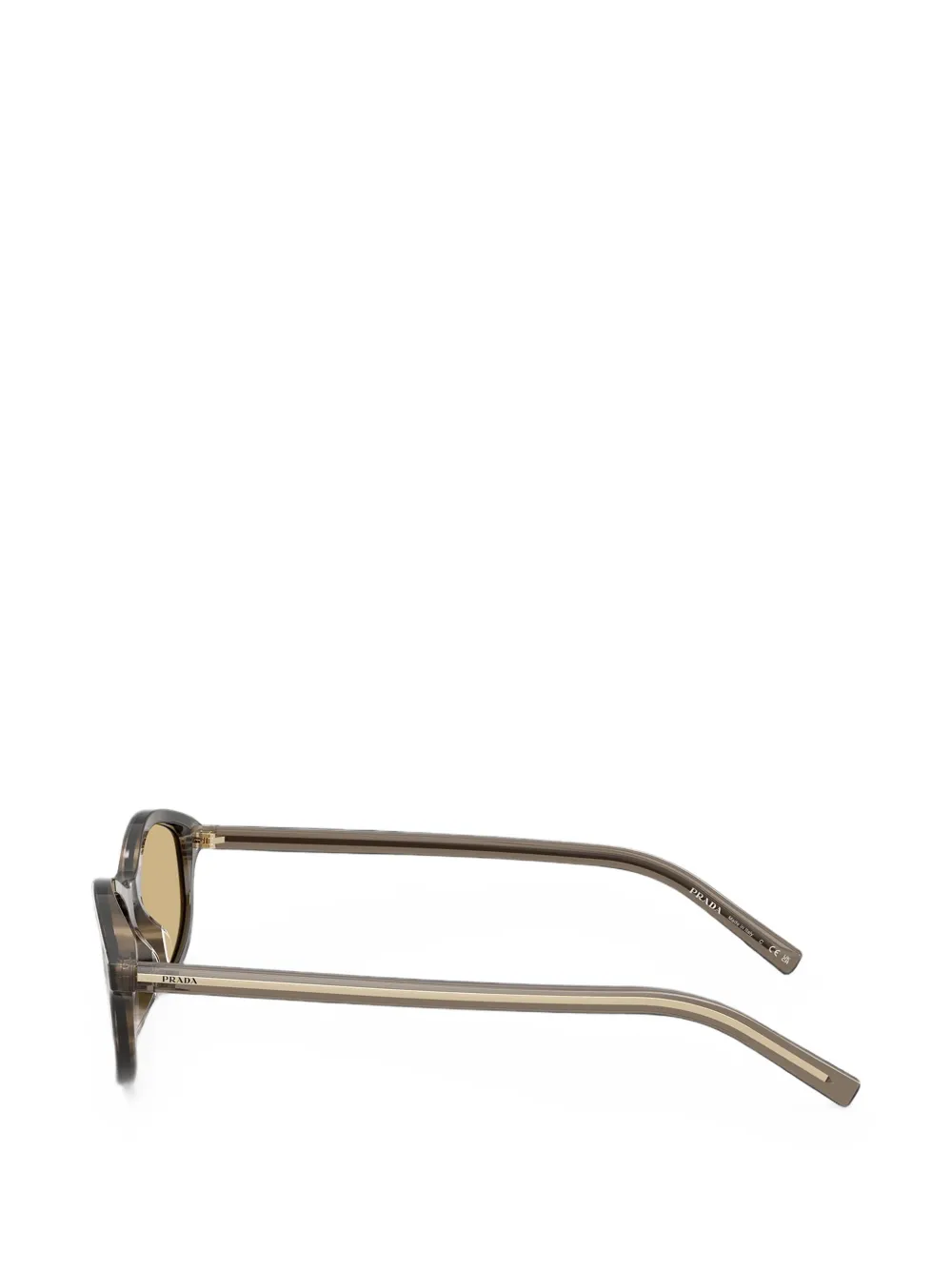Prada Eyewear Gestreepte zonnebril met ovalen montuur Grijs